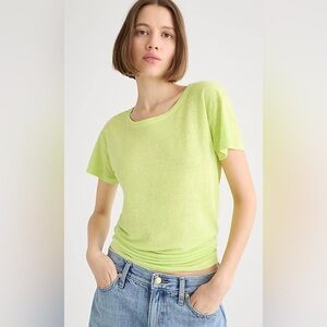 J.Crew Relaxed linen T-shirt in neon daffodil
